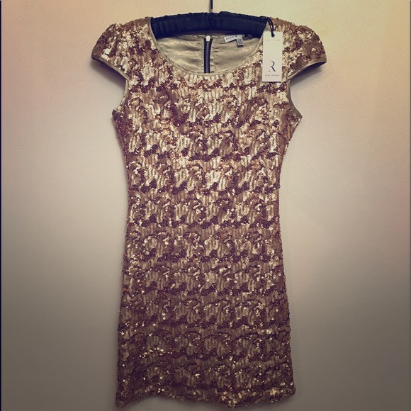 Rare London Dresses & Skirts - Rare London Sequin Gold Short Dress